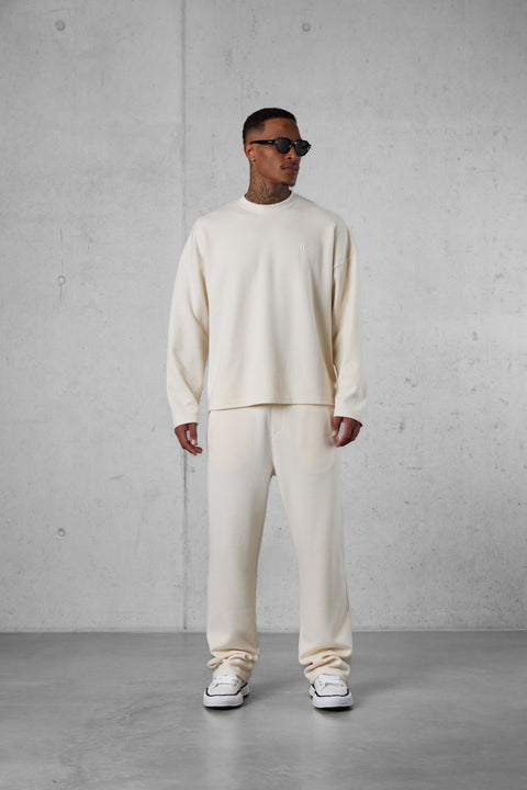 BEIGE COMFY LOOSE SWEATPANTS