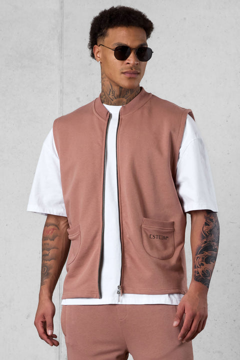 COGNAC DISCREET POCKET SWEATVEST