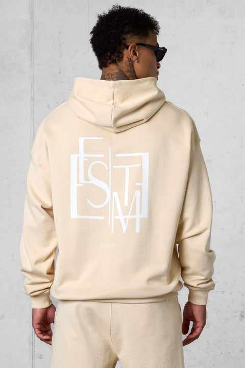 CREMEBRULEE DECONSTRUCTED OVERSIZED SWEATHOODIE