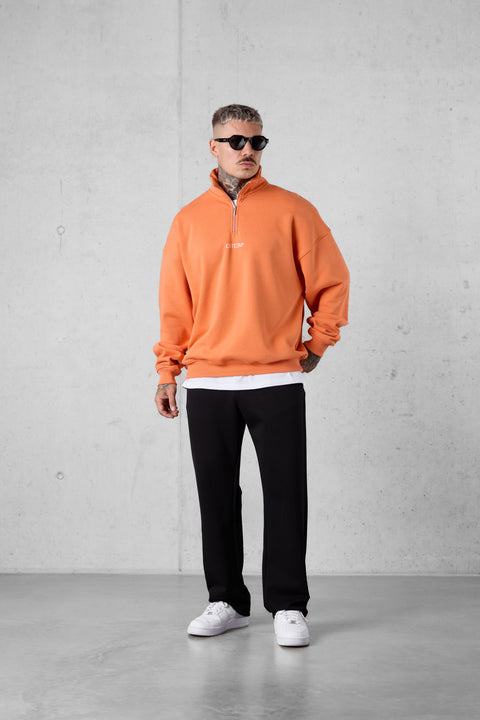 DUSTYORANGE DISCREET OVERSIZED HALFZIP SWEATER