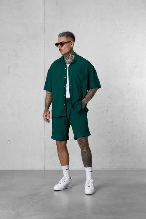 DARKGREEN STRIPED SHORTS