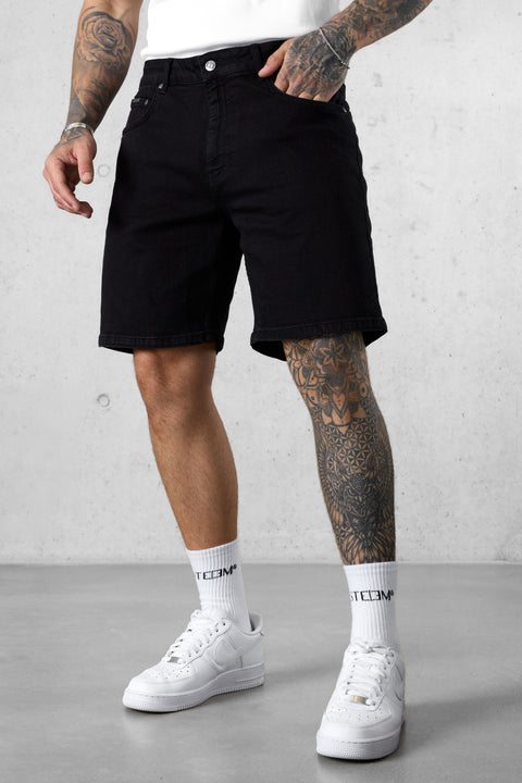 WASHED BLACK BASIC JEANSSHORTS 2.0