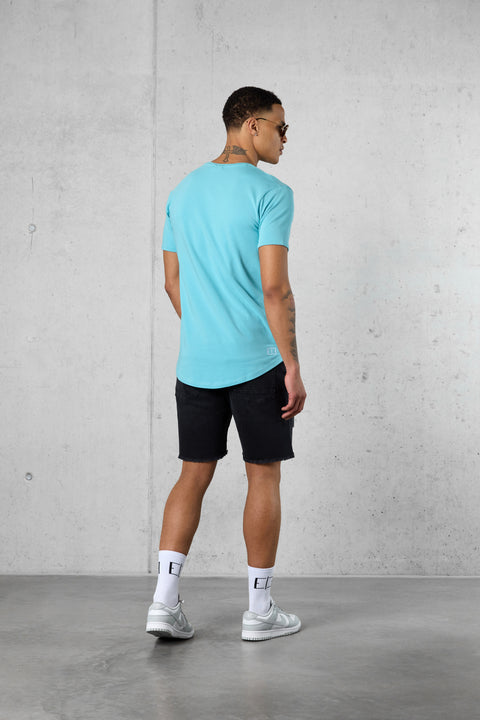 AQUA LETTERING TEE