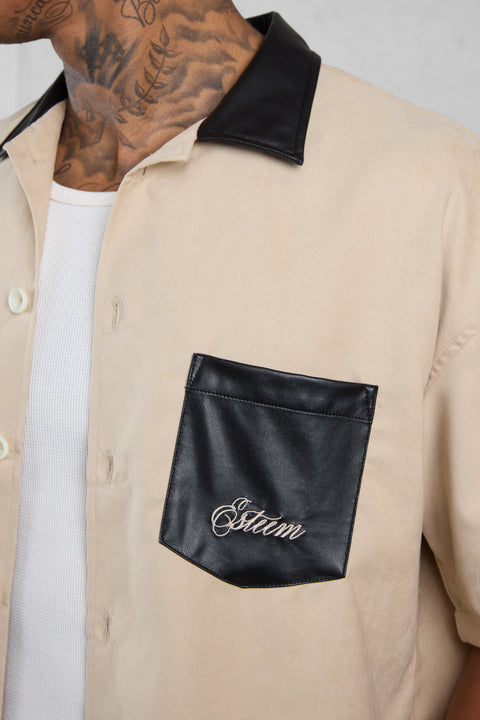 BEIGE SUEDE SHIRT
