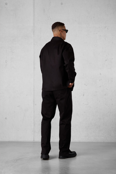 BLACK CARGO OVERSIZED CHINO SHIRT