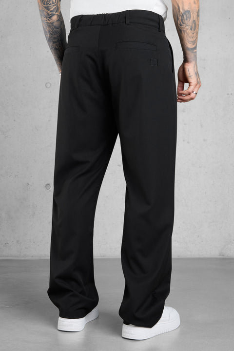 BLACK WIDE TAILORED PANTS