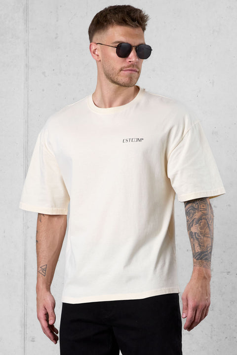 BEIGE DISCREET OVERSIZED TEE