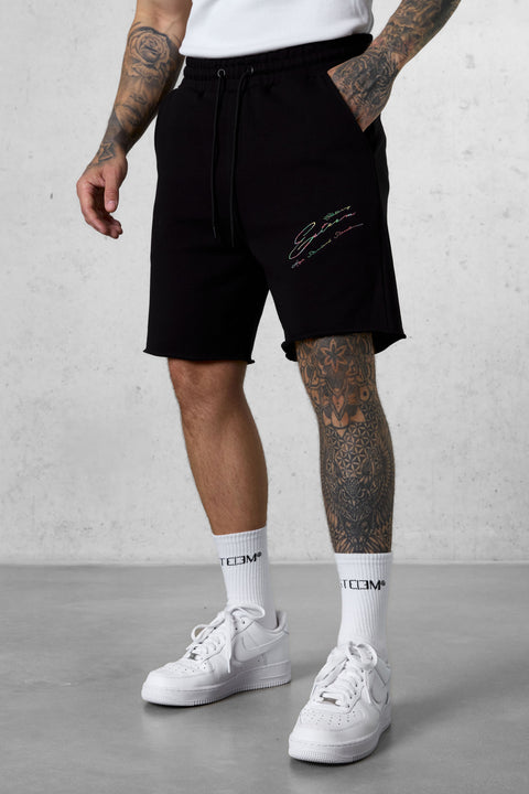 BLACK HIGH STANDARD SIGNATURE SWEATSHORTS