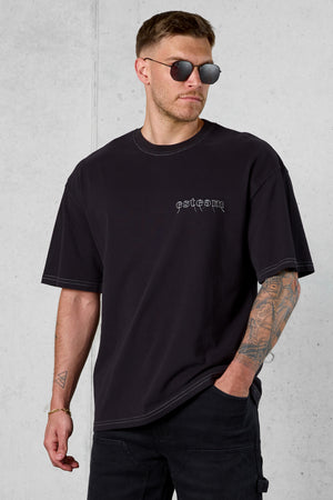 BLACK LOOP OVERSIZED TEE