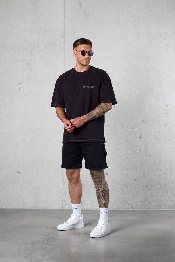 BLACK LOOP OVERSIZED TEE