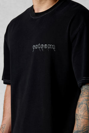 BLACK LOOP OVERSIZED TEE