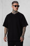 BLACK WAFFLE OVERSIZED TEE