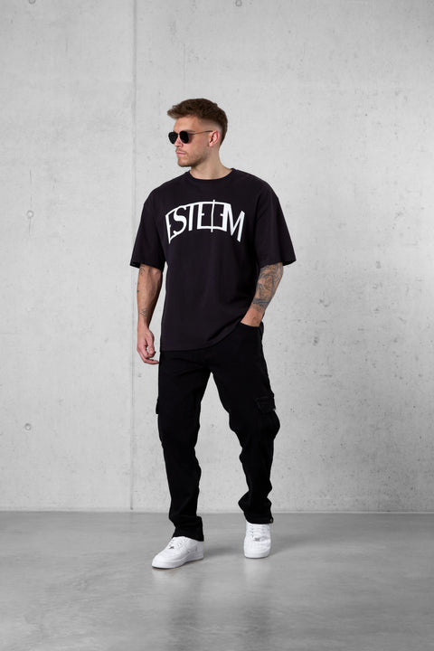 BLACK CURVE OVERSIZED TEE