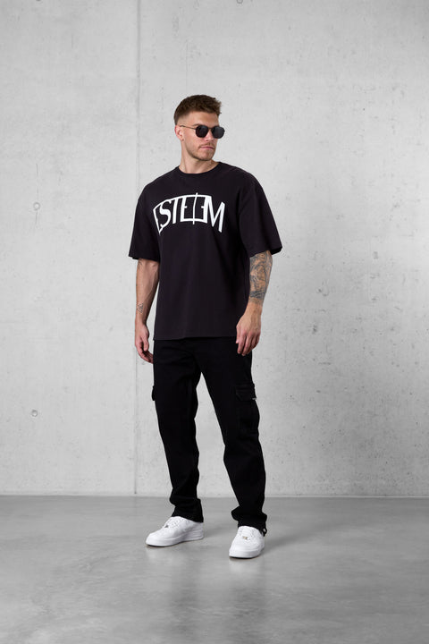 BLACK CURVE OVERSIZED TEE