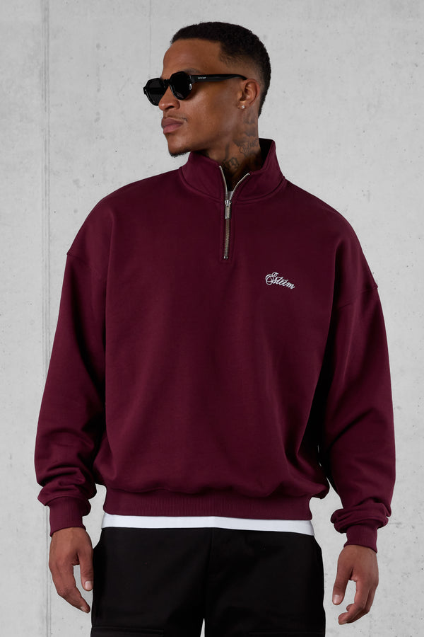CABERNET SIGNATURE OVERSIZED HALFZIP SWEATER