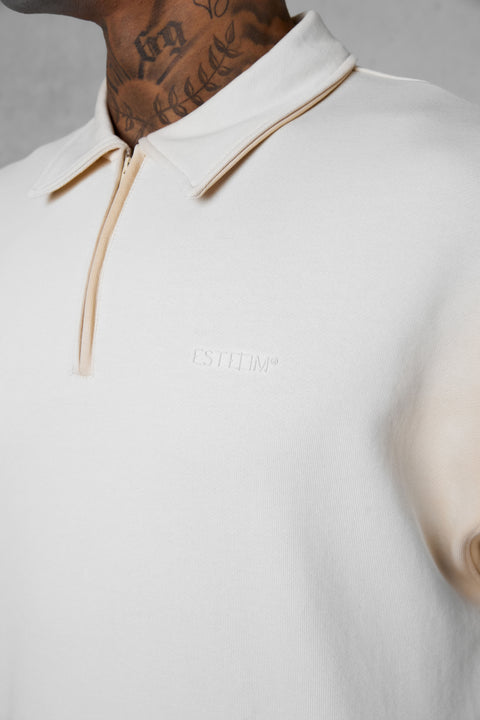 CREMEBRULEE ESSENTIAL OVERSIZED HALFZIP SWEATER