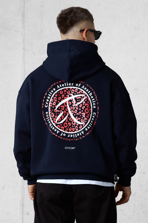 DARKSAPPHIRE LEO AESTHETICS OVERSIZED ZIP HOODIE