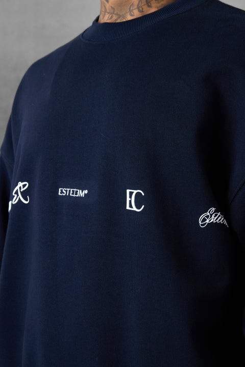 DARKSAPPHIRE LOGOS OVERSIZED SWEATER