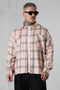 DUSTYCORAL PLAID OVERSIZED SHIRT
