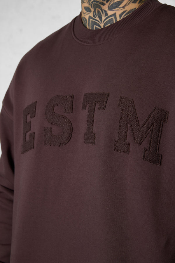 ESPRESSO ESTM APPLIQUÉ OVERSIZED SWEATER