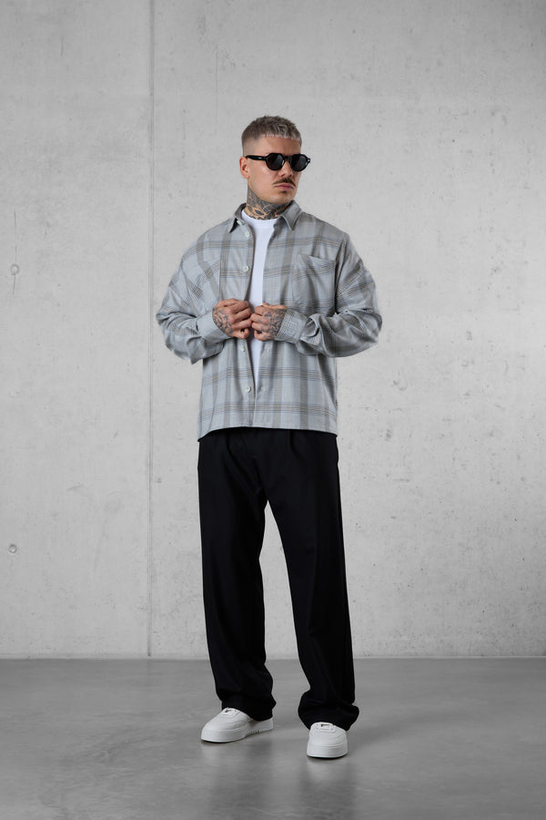GREYBLUE PLAID OVERSIZED SHIRT