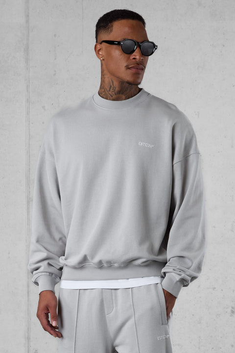 GREY ESSENTIAL OVERSIZED SWEATER