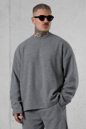 GREY MELANGE COMFY OVERSIZED SWEATER
