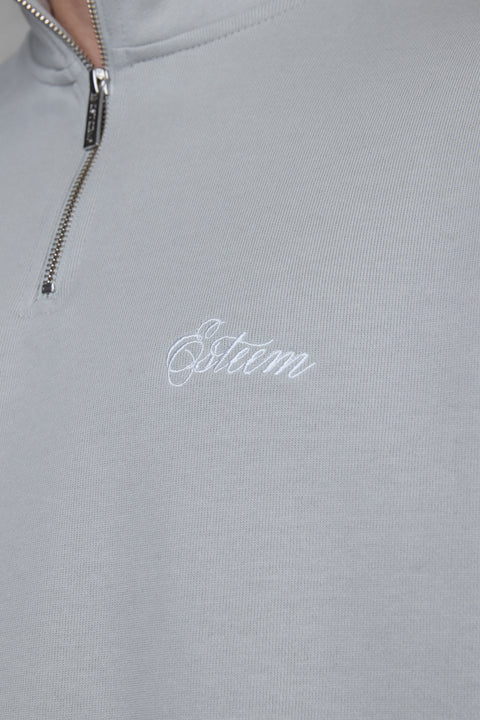 GREY SIGNATURE HALFZIP OVERSIZED SWEATER