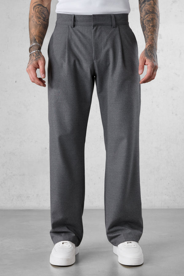 GREY WIDE TAILORED PANTS