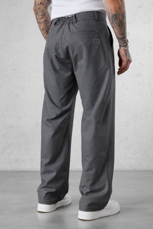 GREY WIDE TAILORED PANTS
