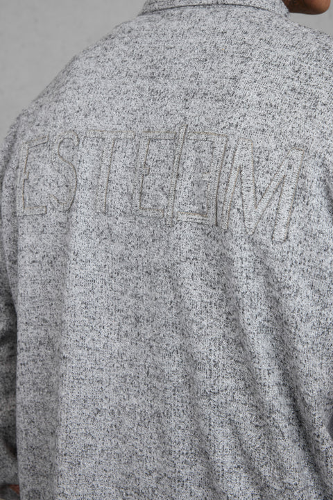 GREY/RUST PANEL OVERSIZED SHIRT