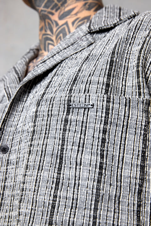 GREY STRIPED JACQUARD SHIRT