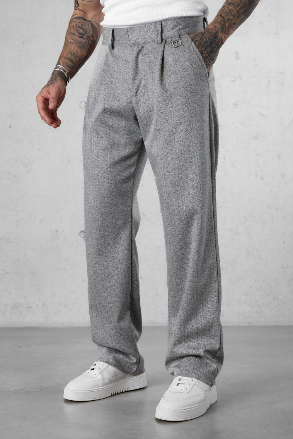 LIGHTGREY ICON TAILORED PANTS