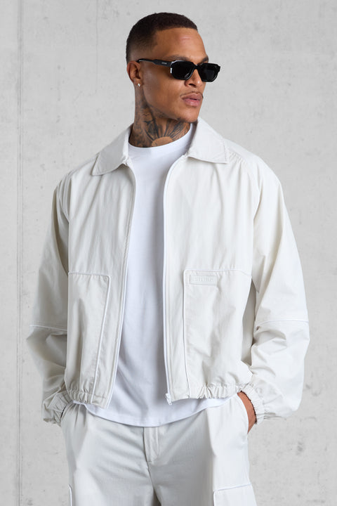 LIGHTGREY NYLON TRACKJACKET