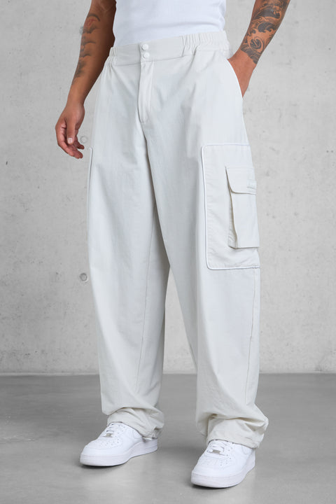 LIGHTGREY NYLON TRACKPANTS