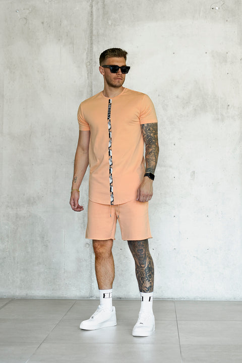 PEACH PALM STRIPE TEE