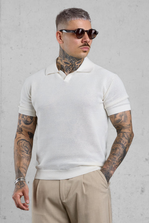 ECRU KNIT POLOSHIRT