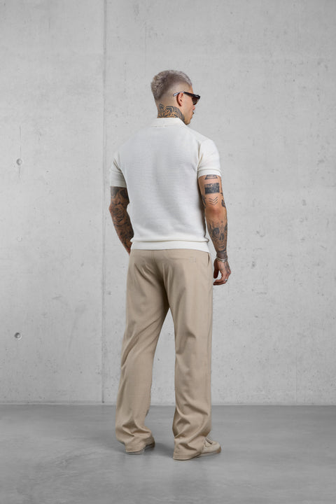 SAND WIDE TAILORED PANTS