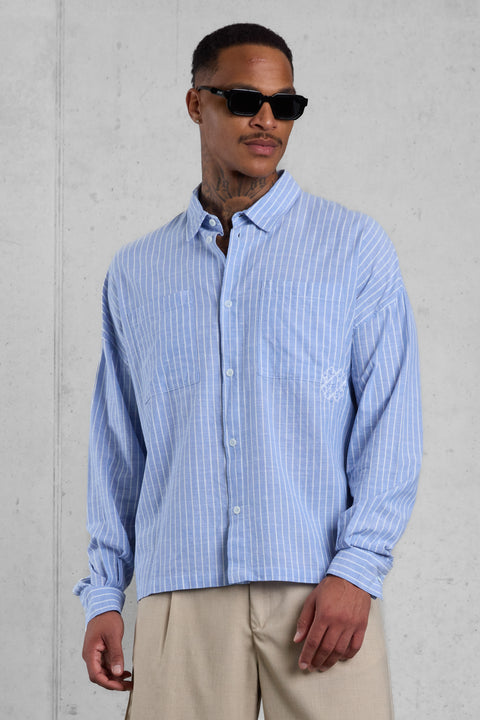 RIVIERABLUE STRIPED OVERSIZED SHIRT