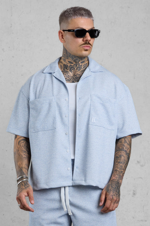 LIGHTBLUE TEXTURED SHIRT