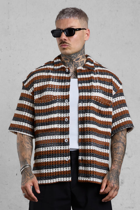 CROCHET STRIPED SHIRT