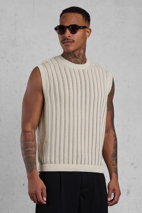SAND KNIT TANK TEE