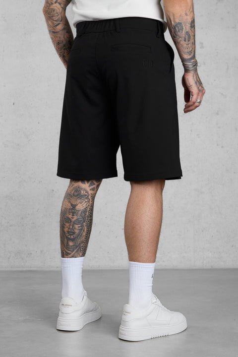 BLACK WIDE TAILORED SHORTS