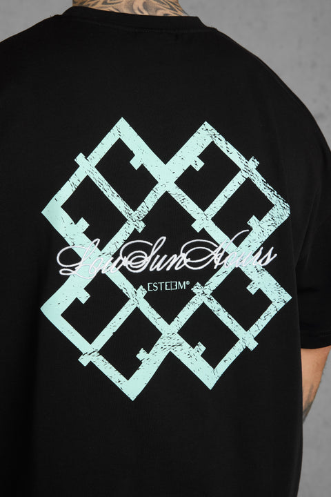 BLACK LOW SUN HOURS OVERSIZED TEE