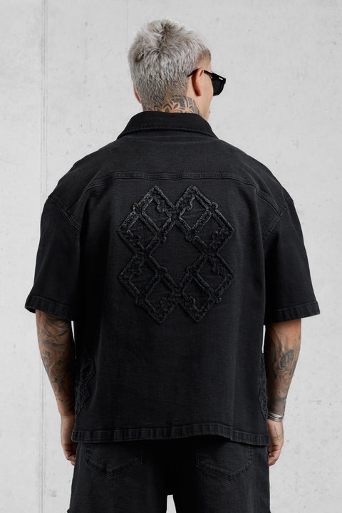 WASHED BLACK MONOGRAM JEANSSHIRT