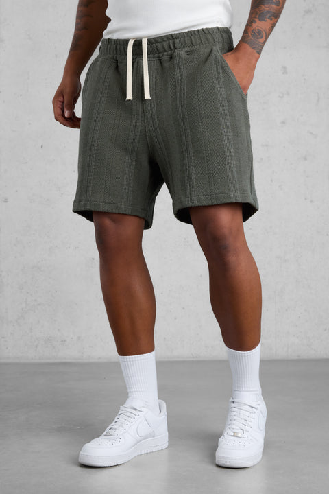 KHAKI KNIT SHORTS
