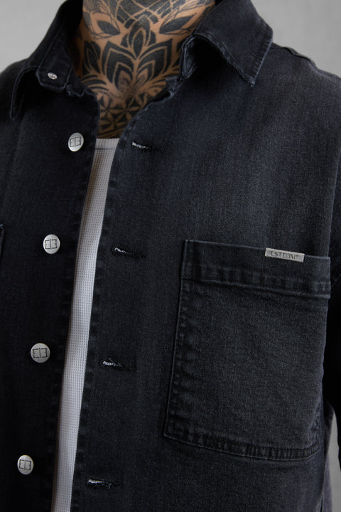 WASHED BLACK MONOGRAM JEANSSHIRT