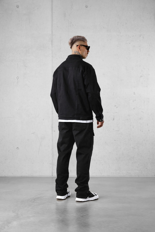 WASHED BLACK CARGO JEANS 2.0