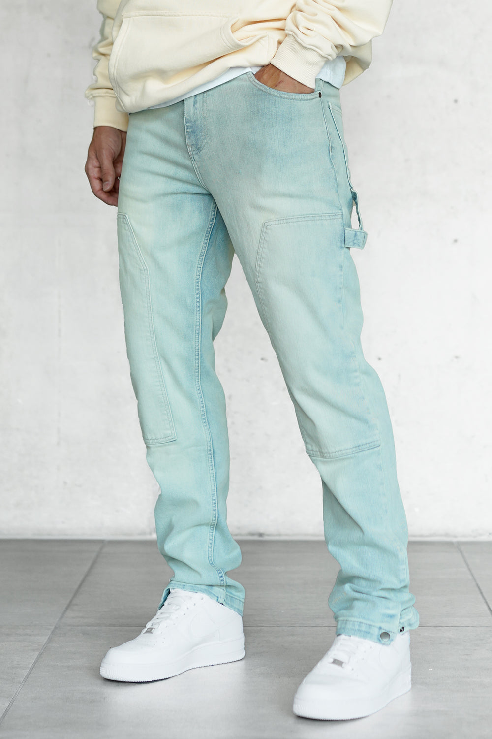 WASHED CREMEBLUE CARPENTER JEANS