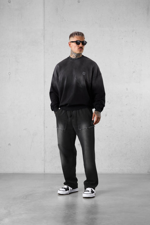 WASHED GREY ICON OVERSIZED SWEATER